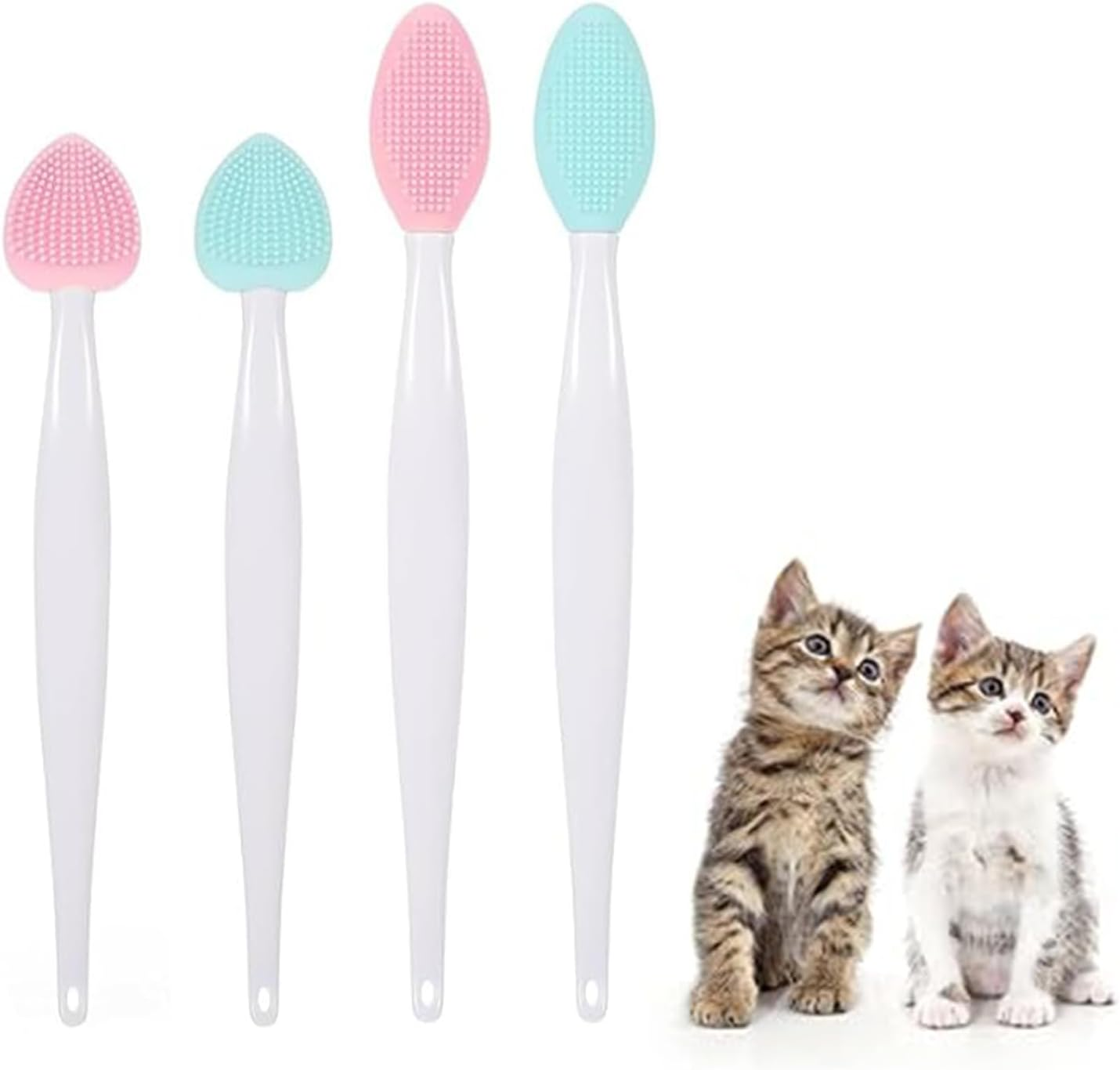 Ksngtixe 4Pcs Black Seed Soft Silicone Grooming Scraper - Double-Sided Cat Cleaning Tool for Chin Acne image number 4