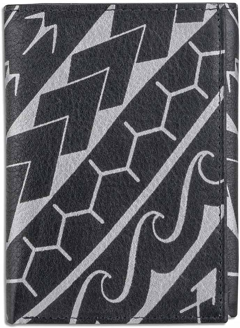 Polynesian Tattoo Trifold Wallet, Genuine Leather, "Manu" Tattoo Art by Eugene Ta&rsquo;Ase (Black with Red Art) from NAKOA