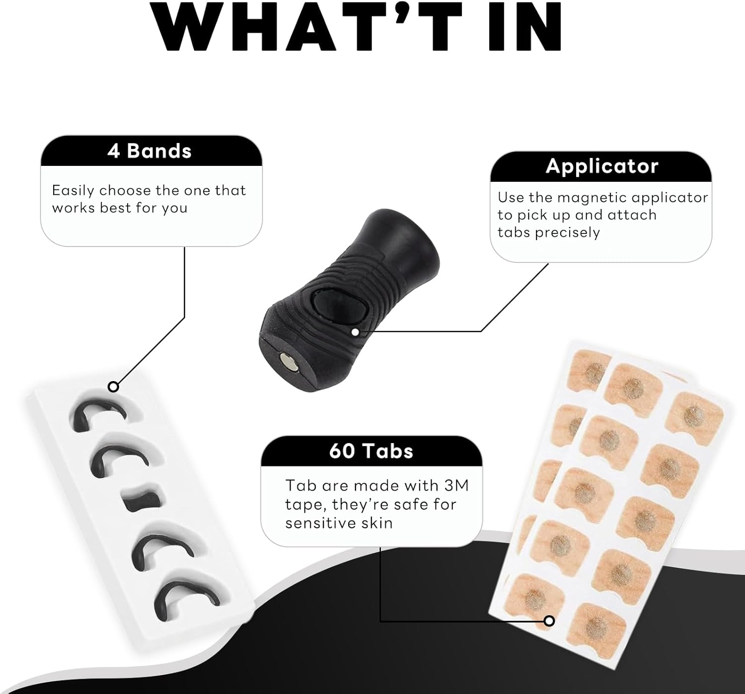 Nozibye Magnetic Nose Strip, Value Pack (Black, 30 Pairs) for 30 Days - Magnetic Nasal Strips to anti Snoring, Breathing Better & Sleep Deeper image number 2