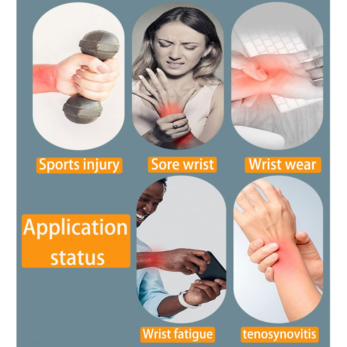 Wrist Supporter Attached Tendon Shaft Joint Protection Thumb Supporter Pressure Control Base of Thumb Supporter Protection Prevention of Injury Wrist Supporter Ultra-Thin, Lightweight Sweat-Absorbing Fast Drying Sports Housework Childcare Computer/Smartphone Operation Unisex (1, Black) - 2, Khaki image number 2