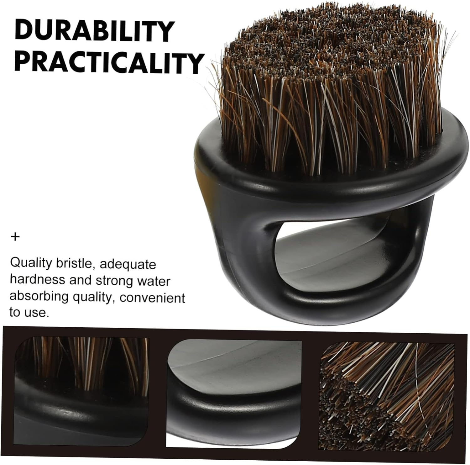TOVINANNA 2Pcs Men'S Beard Brush Comb Hair Styling Shredded Hair Brush for Beard Maintenance Styling Black Beige Barber Shop Essential image number 4