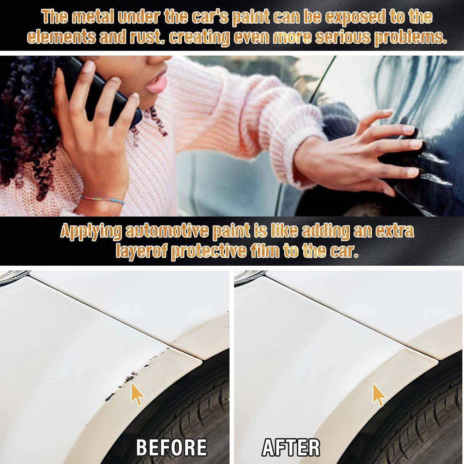 Pearl White Auto Touch up Paint Pen, Two-In-One Scratch Repair and Remover for Deep Damages, Special-Purpose Car Paint