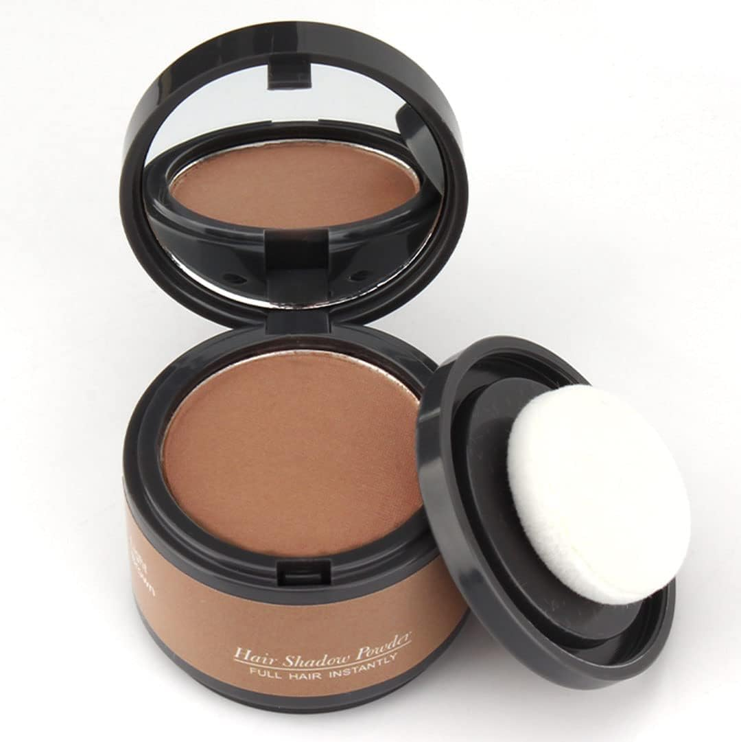 Hairline Powder, Instantly Hairline Shadow, Root Touch up Powder, Hair Powder for Thinning Hair, Root Cover Up, Hair Toppers for Women & Men, Windproof&Sweatproof,Grey Hair Cover up (Dark Brown)
