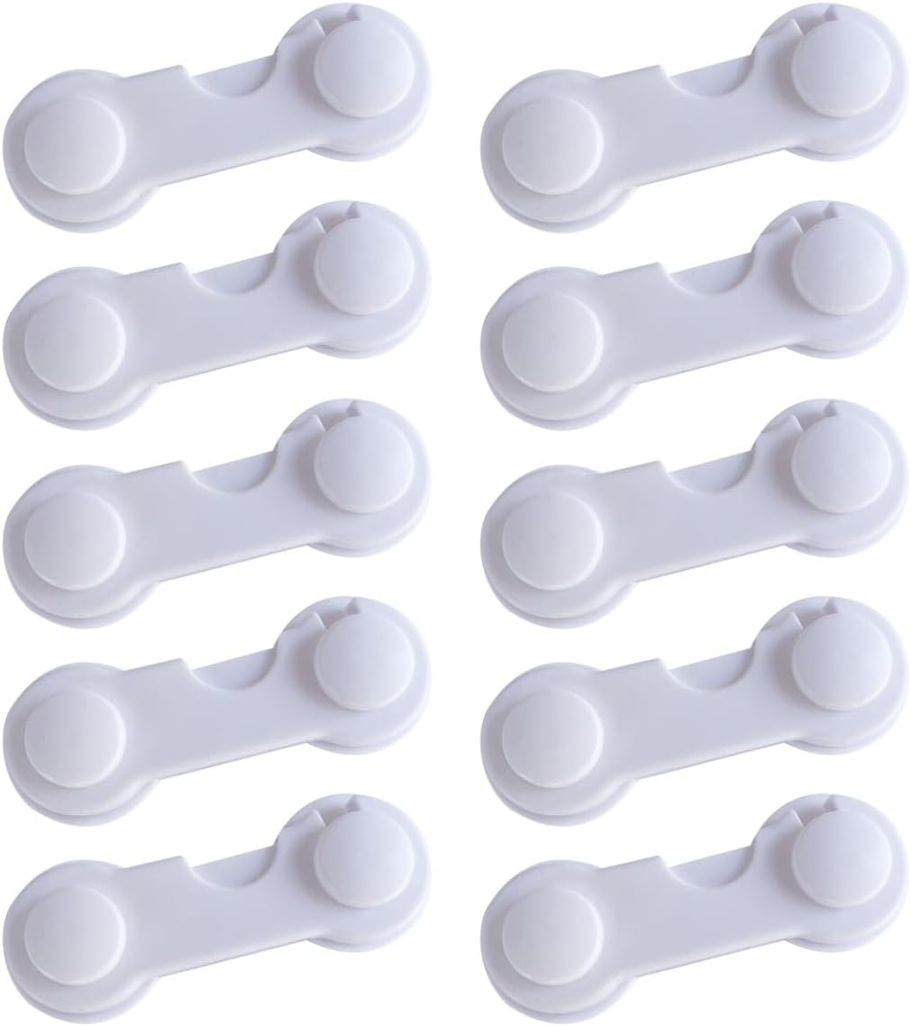10 Pack Child Safety Locks,Child Locks for Cabinets and Drawers,Baby Proofing Child Lock,Child Cabinet Safety Locks,Cupboard Locks Baby Proof with Strong Adhesive Tape image number 1