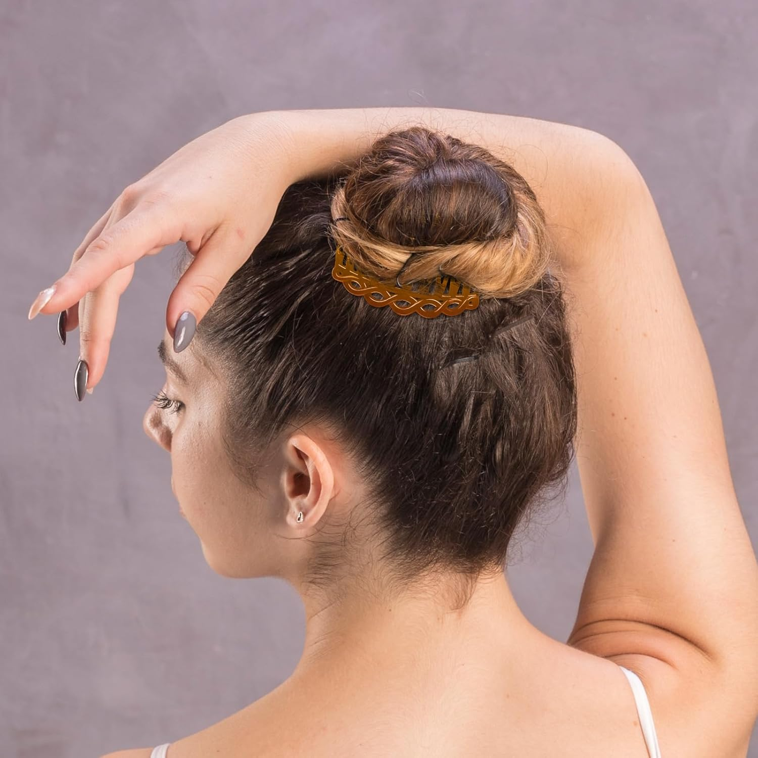 COMNICO 6 Pcs French Hair Side Combs (Black, White, Light Brown) - Black, White, Light Brown image number 4