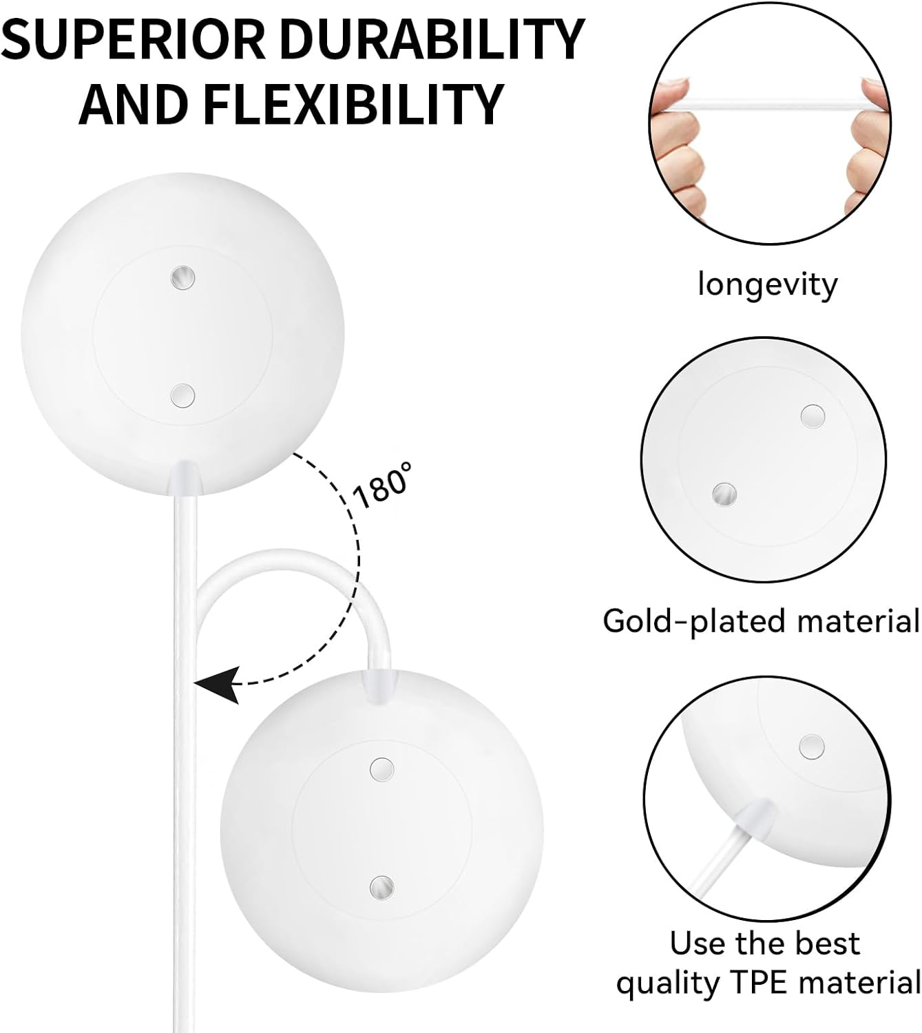 Charger Dock Compatible for Rose Toy Portable Magnetic Replacement Charging Stand Adapter with USB Charging Cable Cord for Rose Massagers,White image number 3
