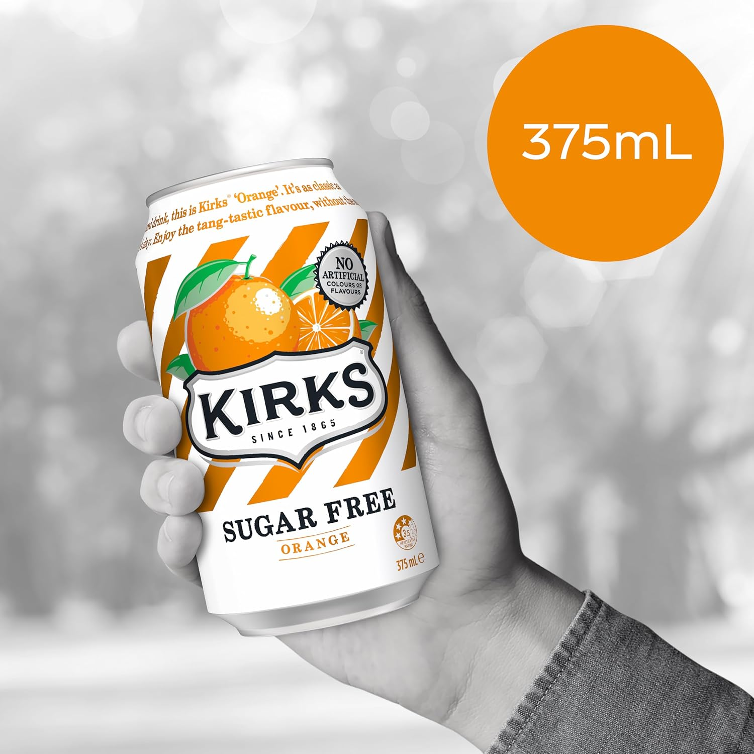Kirks Orange Zero Sugar Soft Drink Multipack Cans 20 X 375Ml image number 6
