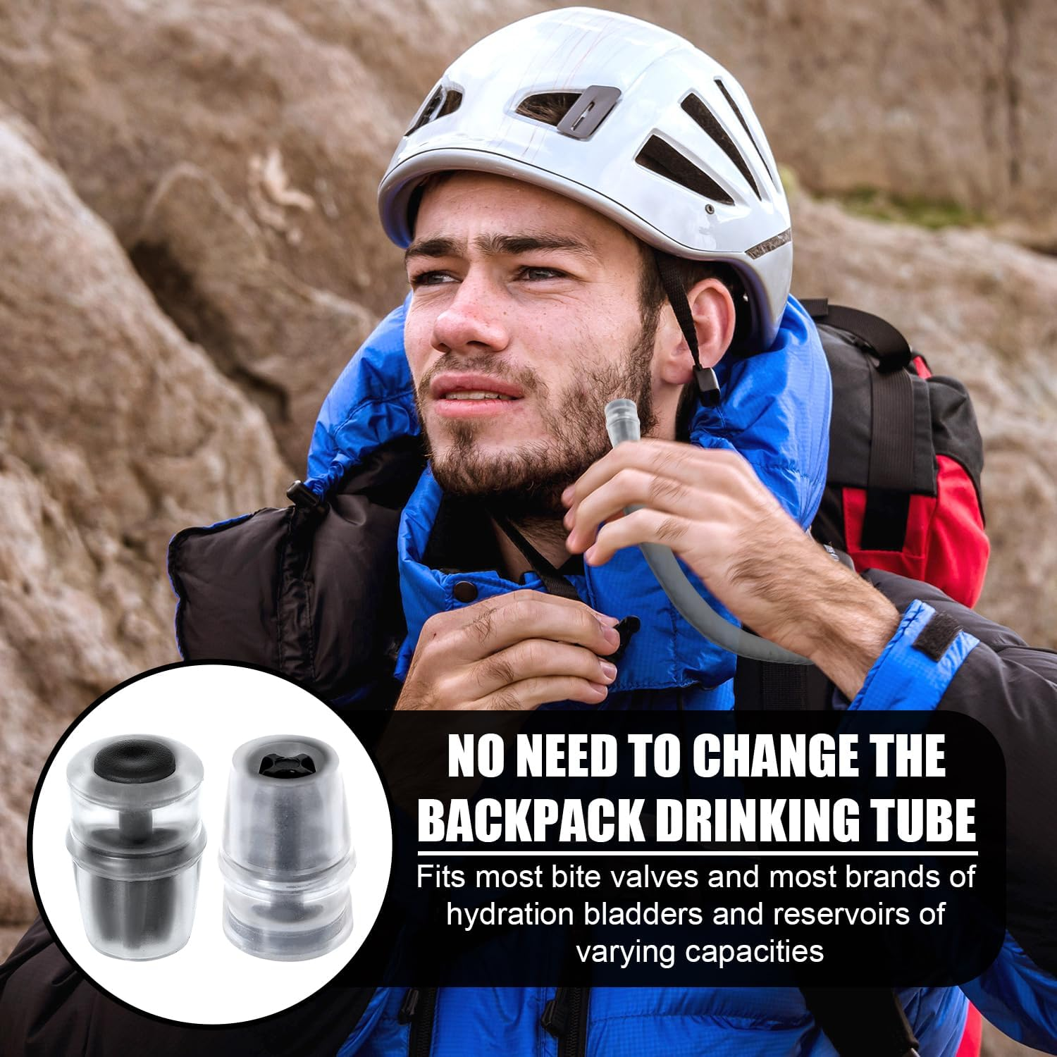 6Pcs Bite Valve Replacement Sheath for Osprey, Water Bladder Bite Valve Replacement Black Hydration Pack Silicone Mouthpiece Nozzle Accessory for Osprey Packs Hydraulics Reservoirs image number 3