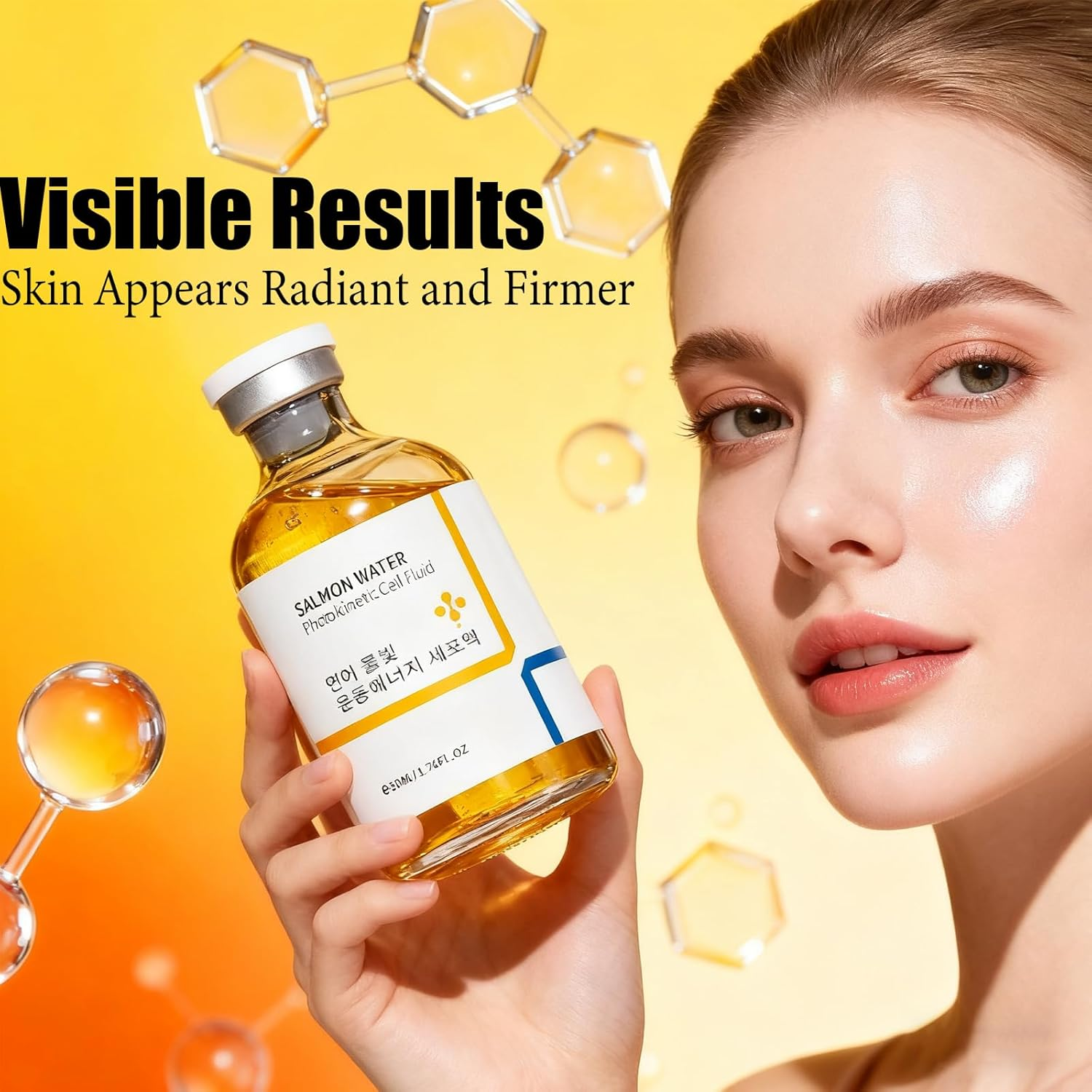 Salmon DNA Serum, Salmon DNA Korean Skincare, Hydrating & Firming Facial Serum, Precise Dosage, Skin Feels Soft & Non-Greasy, 50 Ml image number 2