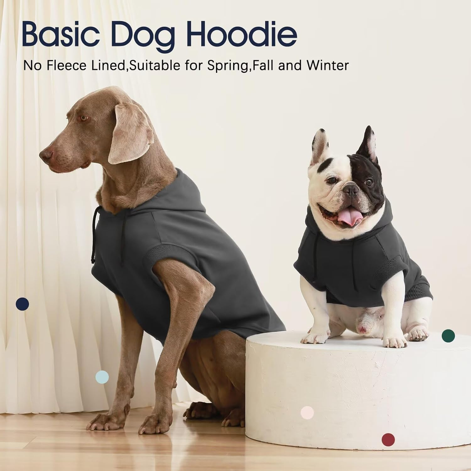 Iecoii Dog Hoodie for Large Dogs,Big Dog Clothes with Hood for Extra Large Dogs,Fall Winter Dog Sweatershirt Hoodies,Ropa Para Perros Grandes Doberman,Great Dane Sweater,Grey,4Xl(No Fleece Lined) image number 1