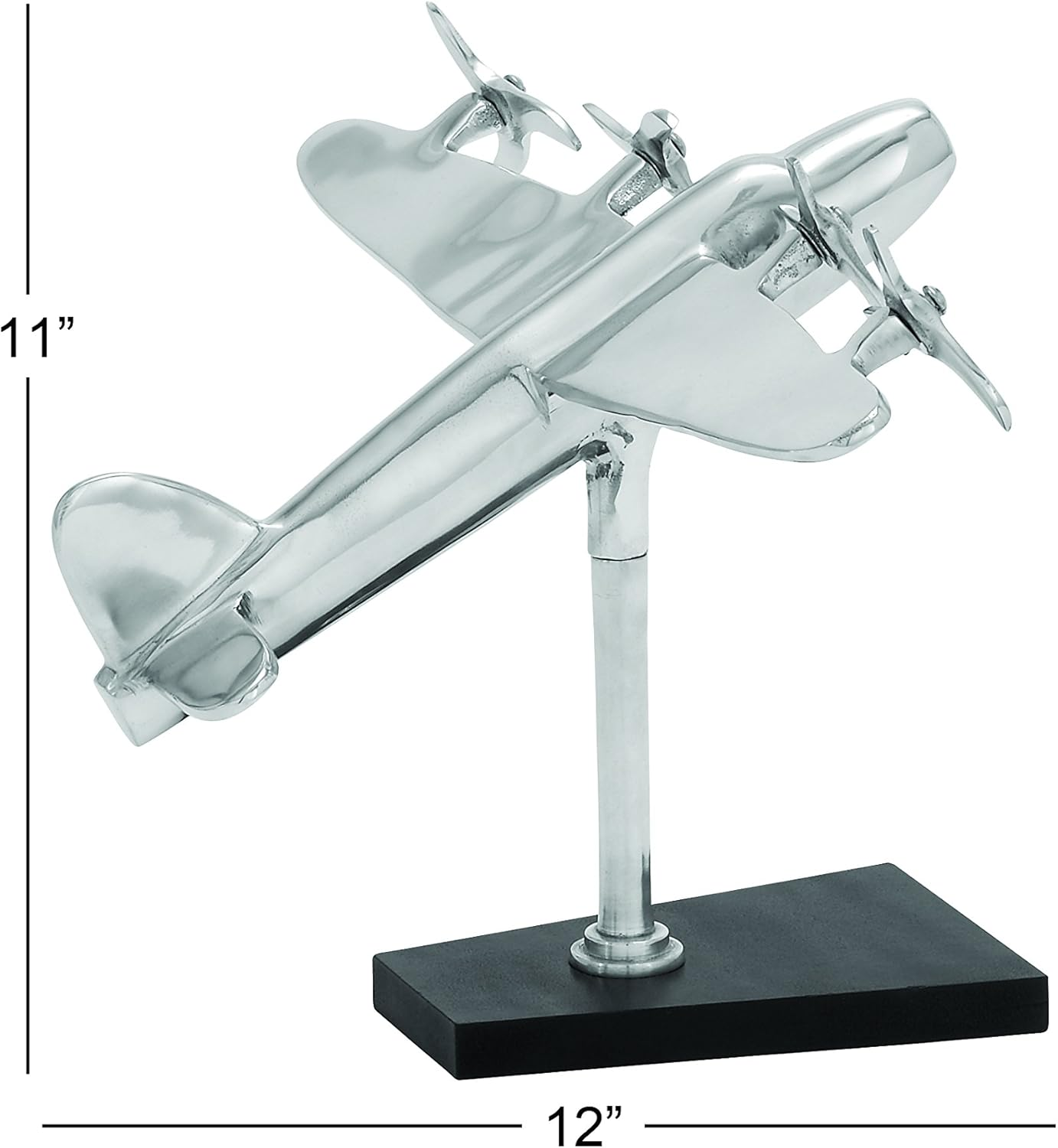 Deco 79 Whimsical Touch Aluminum Aero Plane Decor with Resplendent Shine image number 6