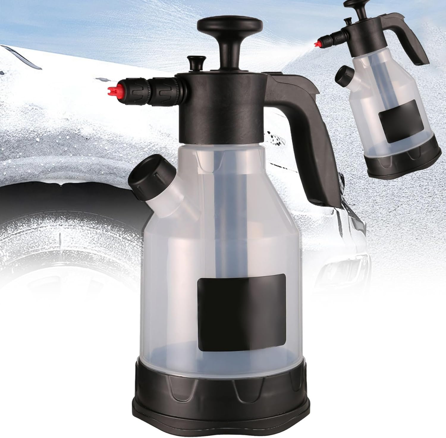 2L Car Foam Sprayer, Hand Pressure Snow Foam Bottle, Automatic Spray Snow Sprayer, Clear Pump for Car Cleaning, Garden Watering