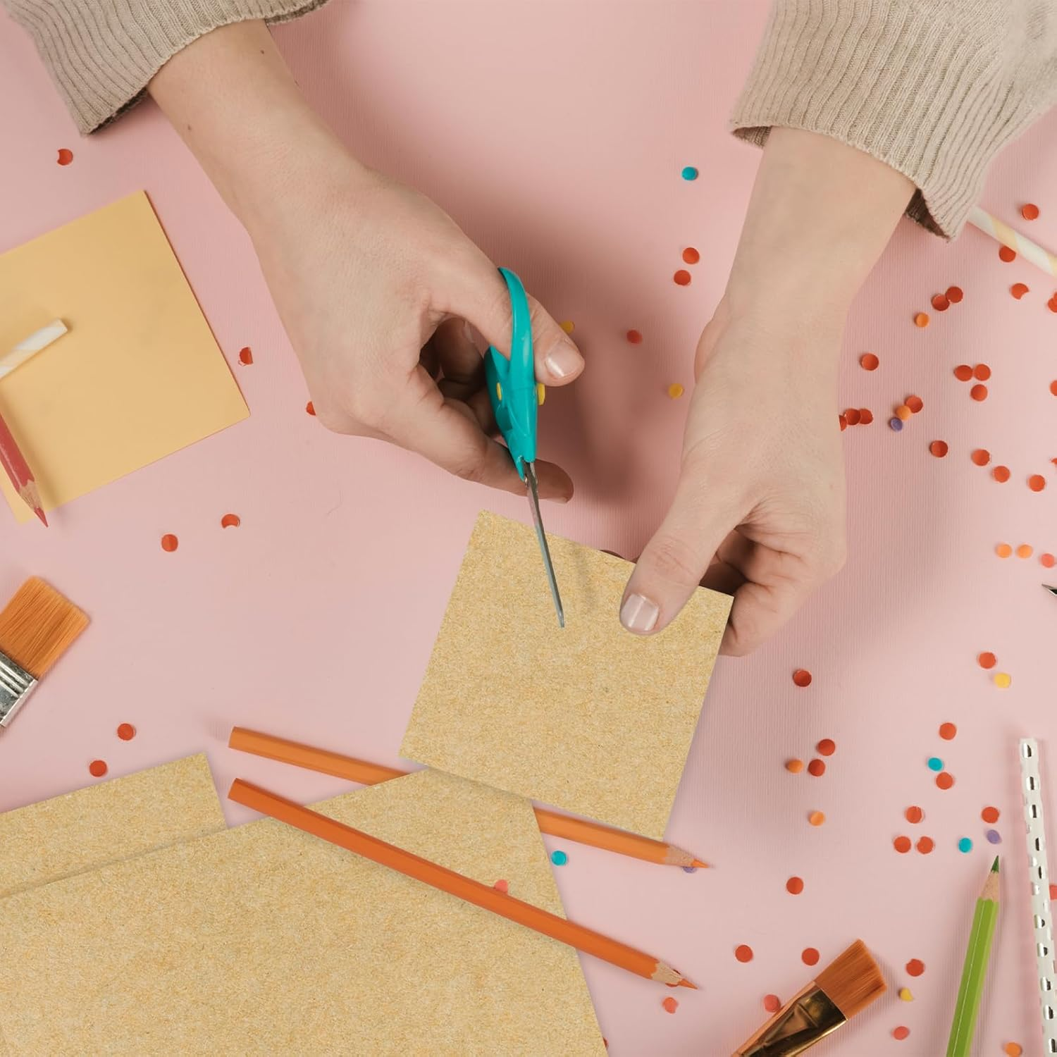 A4 Brown Kraft Paper, 50 Sheets Kraft Cardstocks for DIY Projects and Crafts (29.7 X 21Cm/11.69 X 8.26In) image number 5