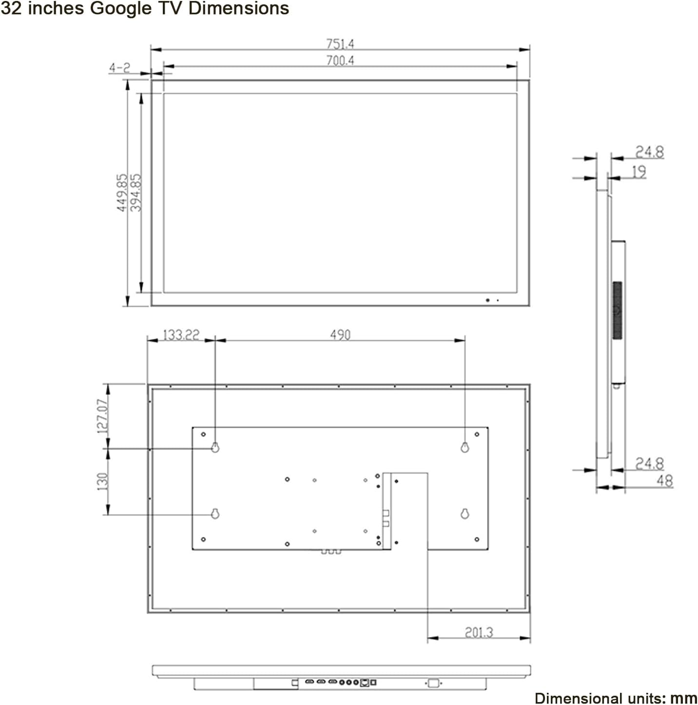 Elecsung 32 INCH Smart Mirror TV for Bathroom, 4K UHD, IPX6 Waterproof, Google, ATSC DTV Television, Voice Control with Wi-Fi & Bluetooth,The Latest Model image number 2