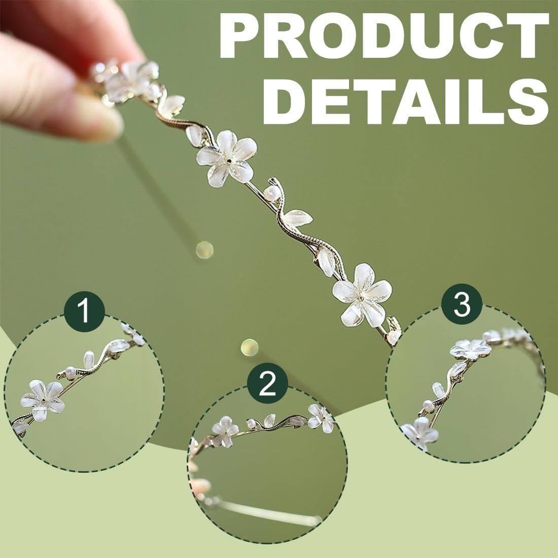 MIRKUZI Fashion Headbands for Women, 1 Communion Headband for Girls and Bride, Silver Hair Accessories, Perfect for First Holy Communion, Weddings and Special Occasions image number 4