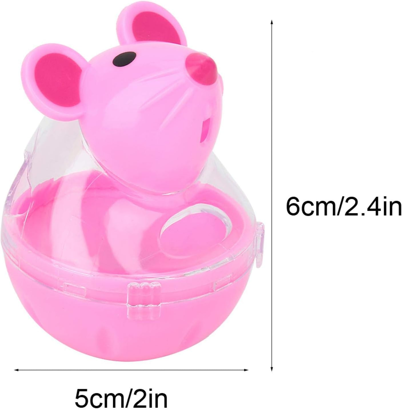 Slow Feeder, Interactive Toy Mice Tumbler Cat Feeder, Plastic Transparent Pratical for Cats(Pink) image number 2