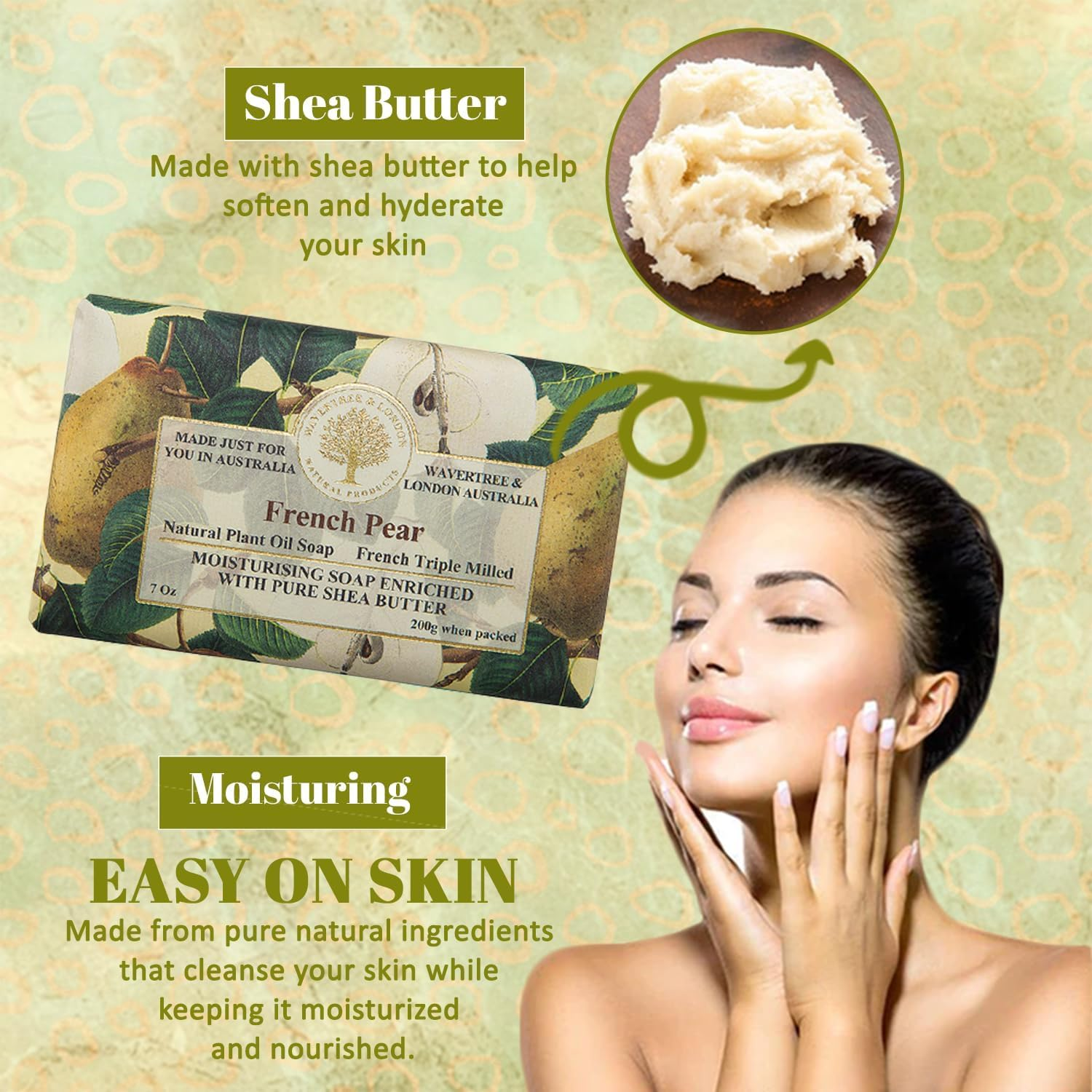 Wavertree and London French Pear Soap Bar 200 G image number 2