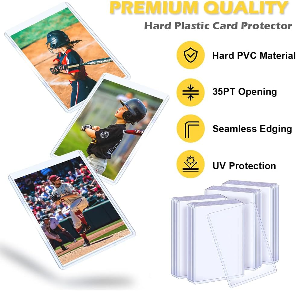Toploader Card Protectors - Plastic for Standard & Sports Cards (100 Toploaders + 100 Penny Sleeves) image number 3