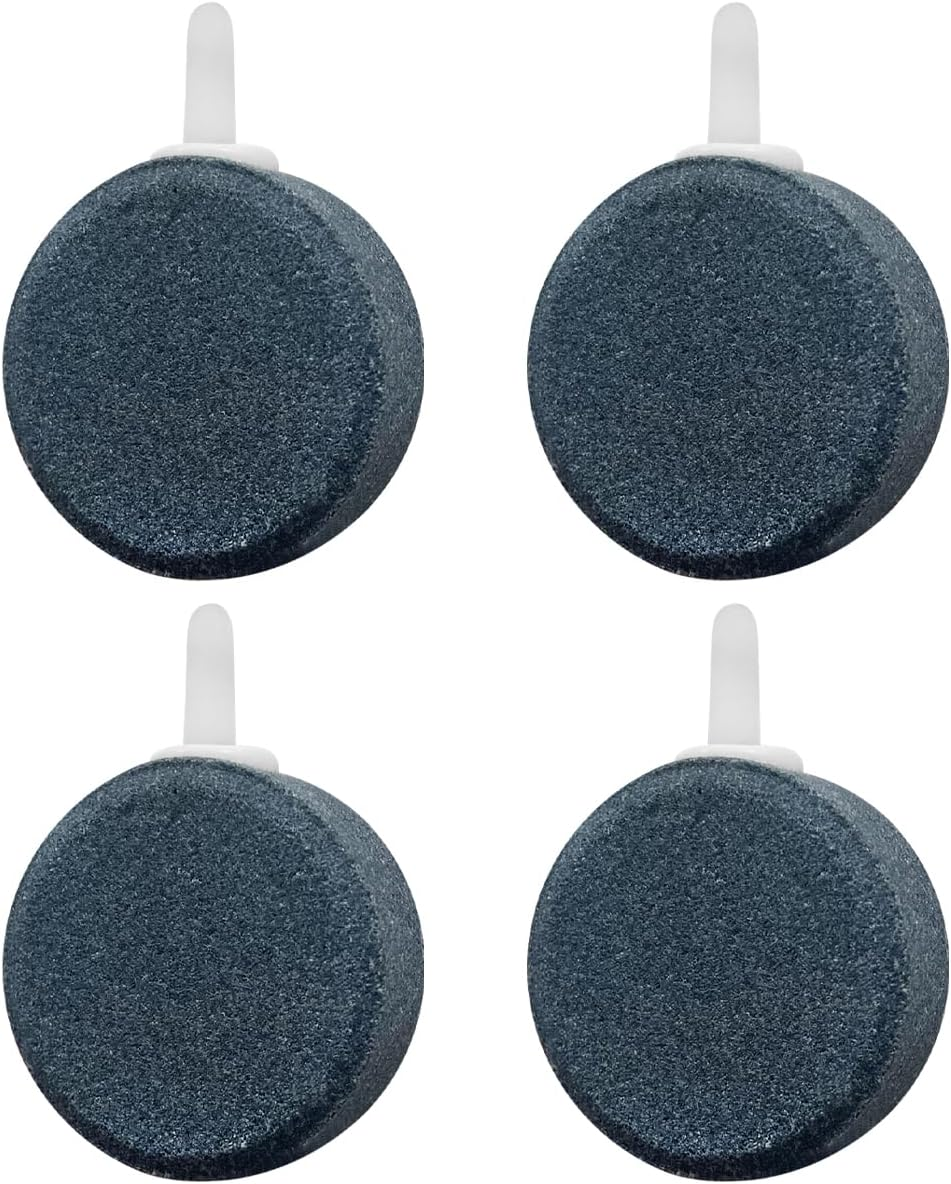 WELANE Oxygen Aerator Stone, 2 PCS Gray round Air Stone Diffuser Fish Tank Accessories for Small Buckets, Fish Tanks, Outdoor Garden (4 X 1.5Cm/1.5 X 0.5In) image number 3