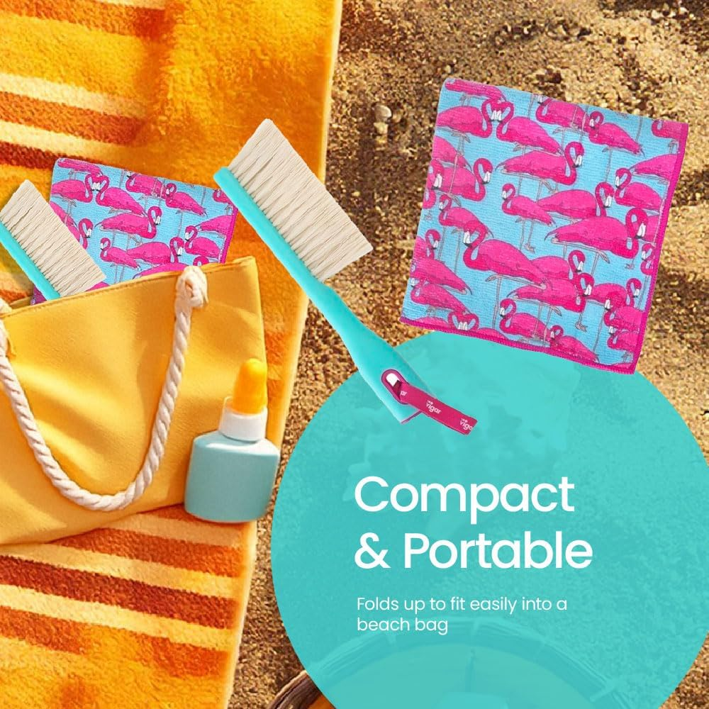 VIGAR Beach Sand Remover Brush and Cloth Set, 29 Cm Size, Assorted image number 1