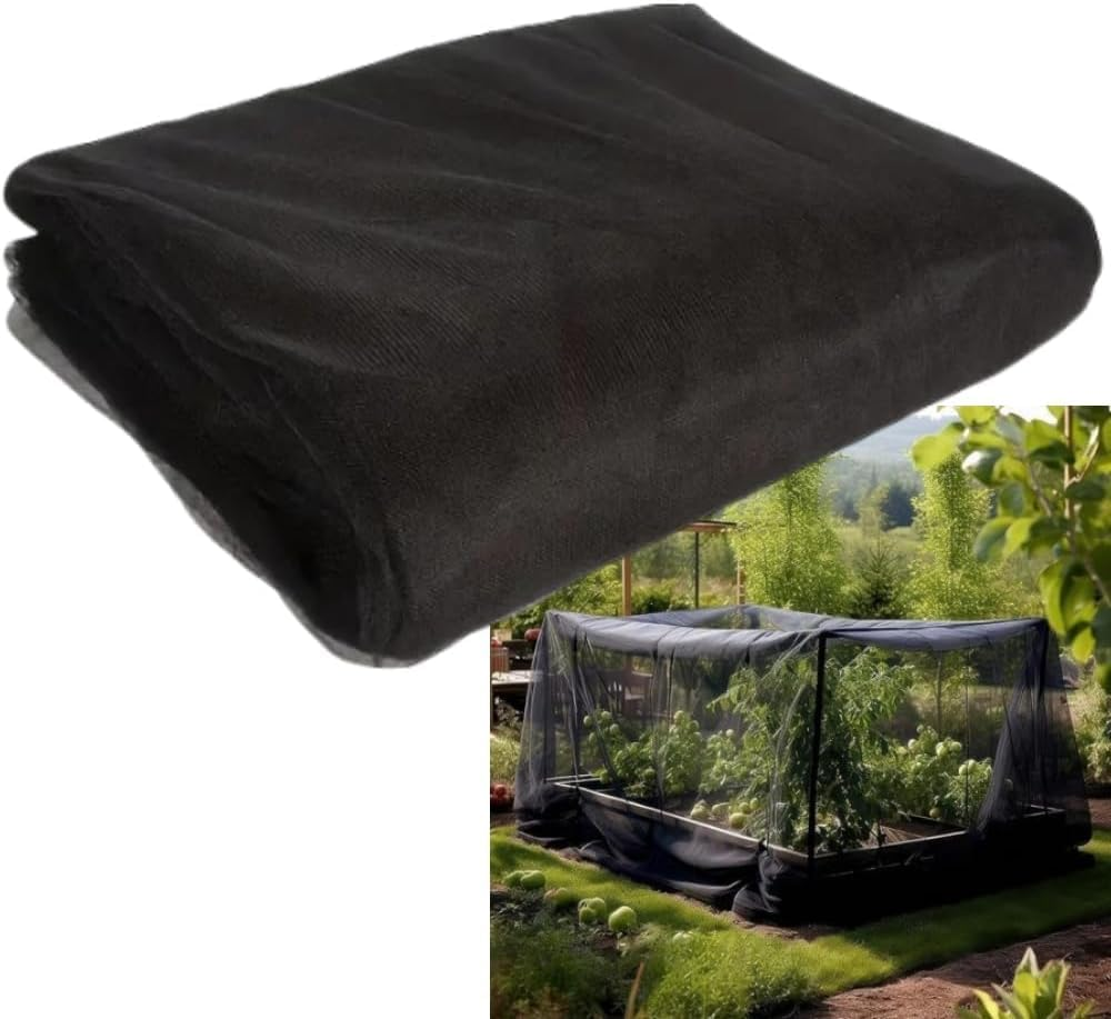 2.4 X 4 M Mosquito Insect Bird Net,Greenhouse Barrier Mesh,Floating Row Covers Ultra Fine Garden Netting,Anti-Bird High-Density Cuttable Plant Netting,For Protect Vegetables Fruits Flower Crop (Black) image number 3