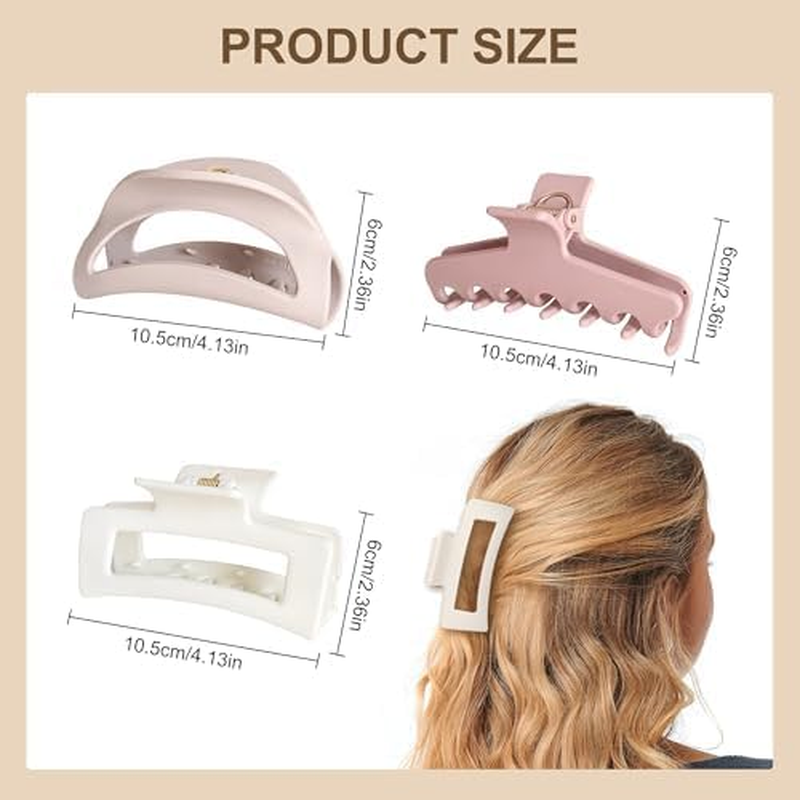 Xanthelle Silicone Hair Clips, 3-Piece Multi-Part Hair Clip & Hair Pins for Women, Soft Silicone Claw Clip for Fine Hair for Women & Girls