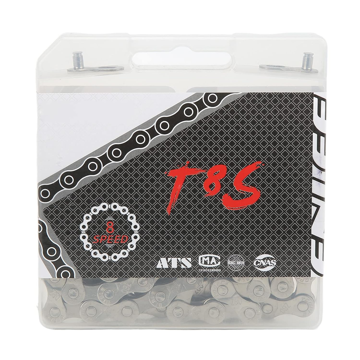 Omabeta 1PCS 8 Speed Bike Chain with Double Bridge Design for 6/7/8/18/21/24 Speed Road Folding Bike,116 Links,6.1Mm 0.24In Shaft Length,Bike Repair Accessory