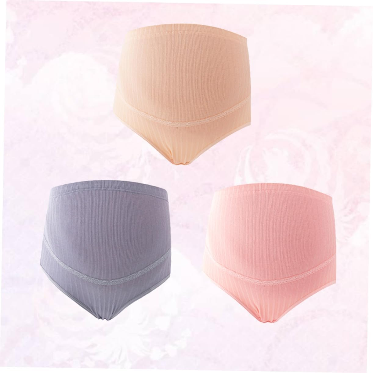 3Pcs Cotton High Waist Adjustable Maternity Panties with Stomach Lift Splice Design Soft Breathable Nursing Underwear for Pregnant Women Random Colors Comfortable Random Color image number 5