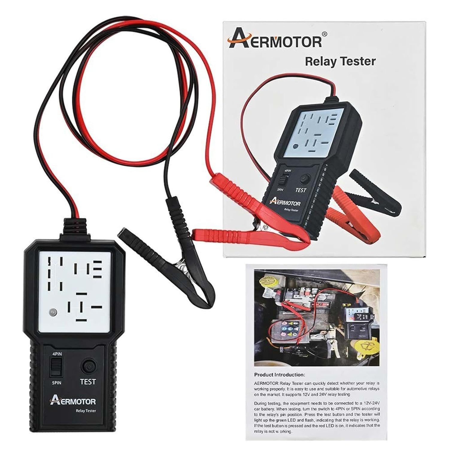 Automotive Relay Tester, Portable Auto Relay Tester Tool, Diagnostic Auto Relay Test Tool For, Suvs, Trucks, Compact Car Maintenance Supplies for 12V Relays image number 2