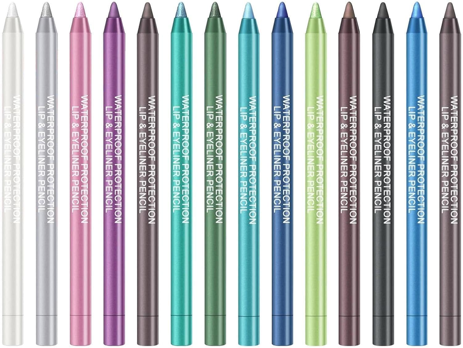 Tehttz 14 Colors Eyeliner Pen Set with Sharpener, Waterproof Eyeshadow Pencil Glitter Eye Liner for Women Matte Eyeshadow Stick Set Long Lasting Professional Eye Makeup Set image number 2