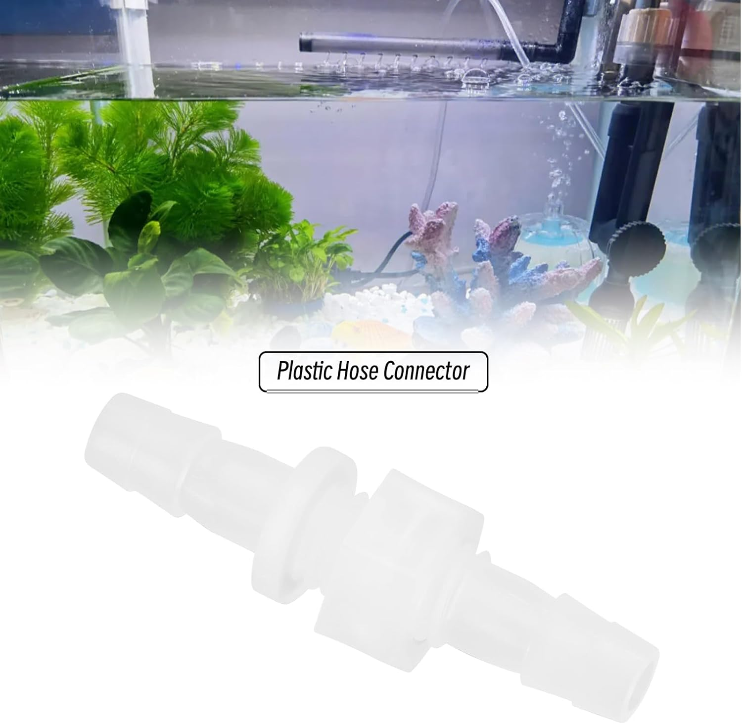 4Pcs 6Mm Plastic Pagoda Connectors Plastic Straight through Connector Barb Connector Plastic Straight In-Line Connector Plastic Hose Connector Fish Tank Accessories image number 1