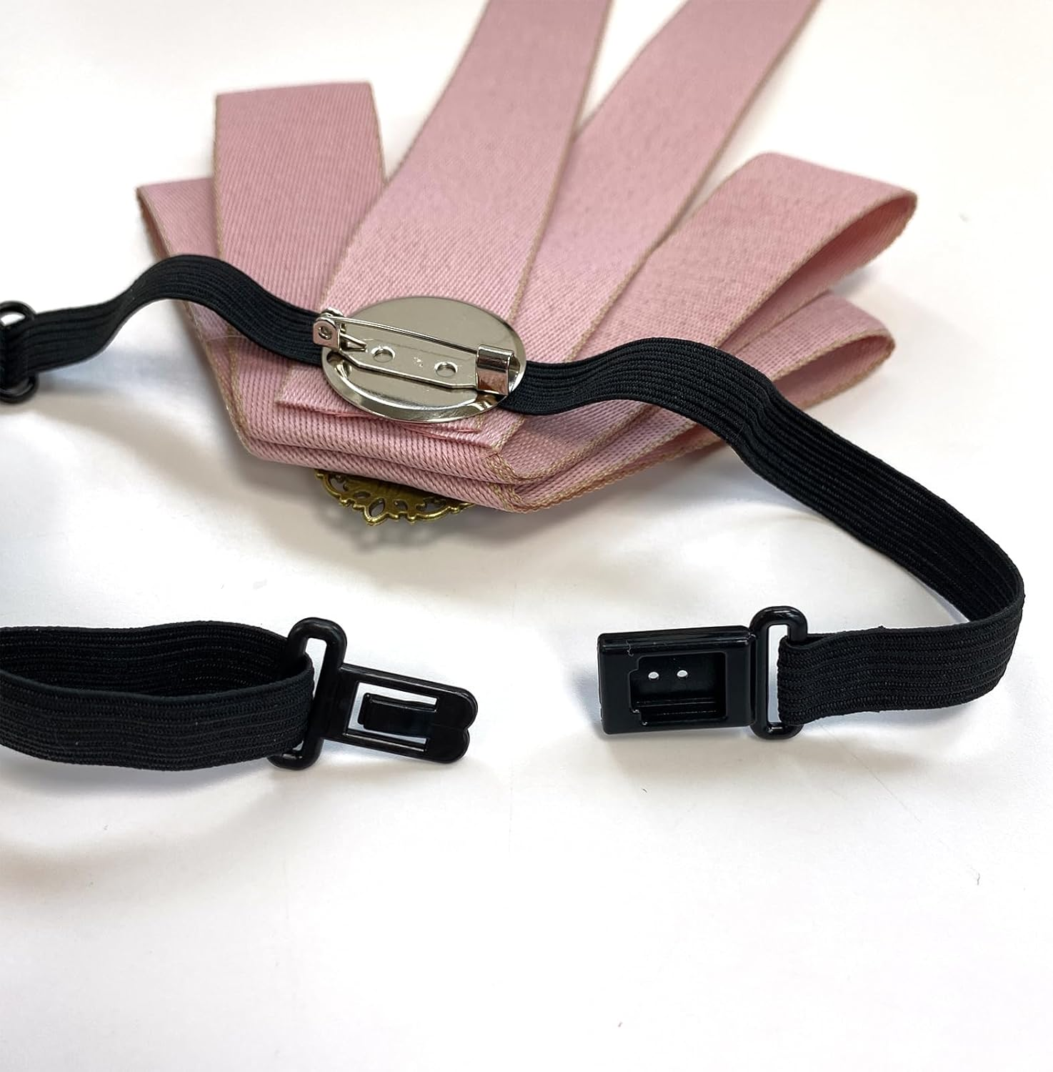 Aoozleny Bow Tie for Women, Pre-Tied Ribbon Tie Adjustable Neck Tie with Rhinestone for Collared Blouse Shirt Dress - Gray image number 6