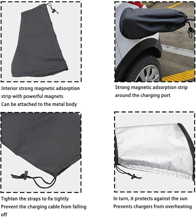 WEZCHUGHAOL EV Charger Plug Port Cover, Electric Car Charging Accessories, Waterproof Outdoor EV Charger Cover, Rain Sun UV Snow Dust All Weather Protection, Magnetic Adhesion for Electric Vehicle image number 1