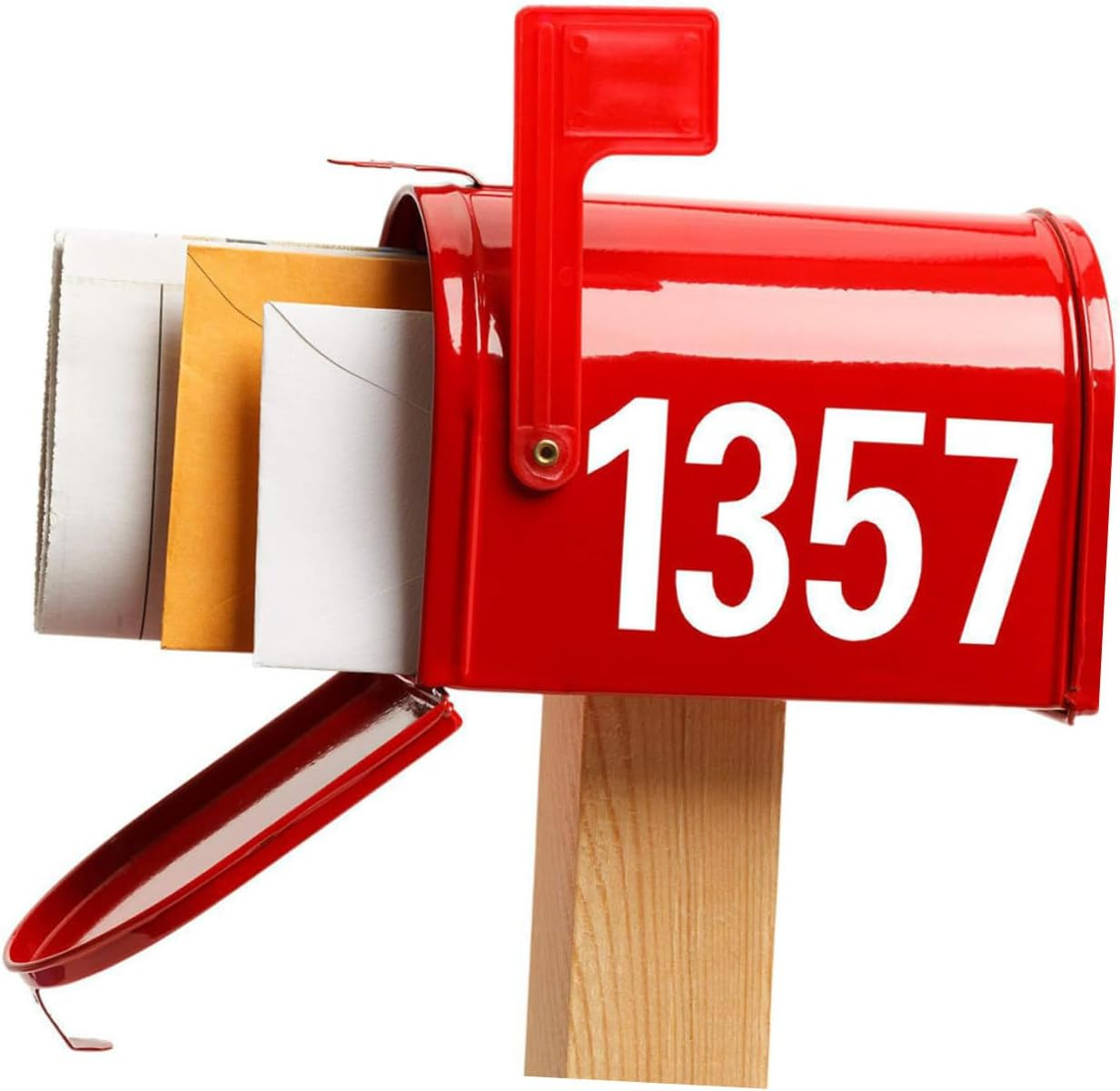 DOITOOL Reflective Mailbox Stickers for Wheelie Bins 4 Sets Number Stickers Adhesive Mailbox Numbers Decals