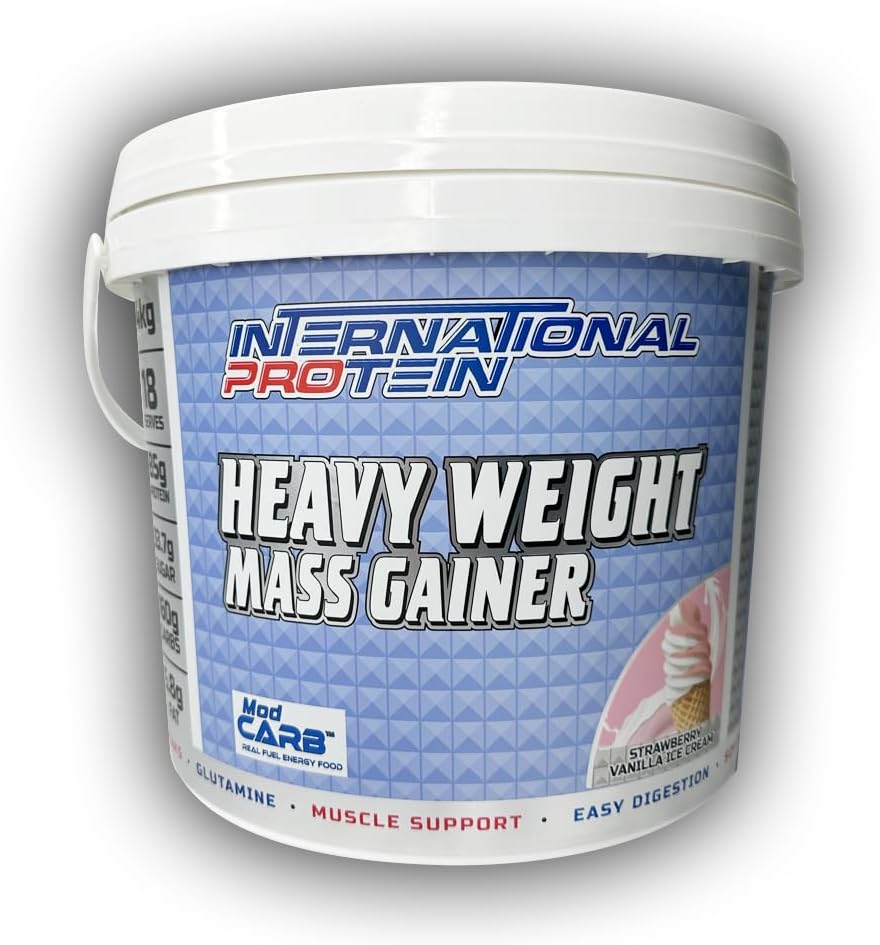 International Protein Strawberry Vanilla Ice Cream Flavour Heavyweight Mass Gainer 4 Kg image number 1