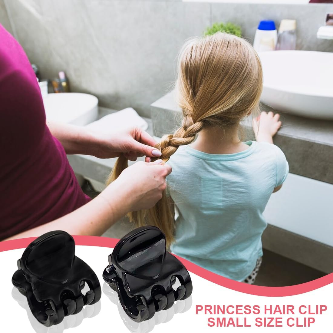 DLPRK Pack of 40 Mini Hair Clips Hair Claw Clip Plastic Hair Claw Non-Slip Grip Jaw Clips for Girls and Women (Black) image number 2