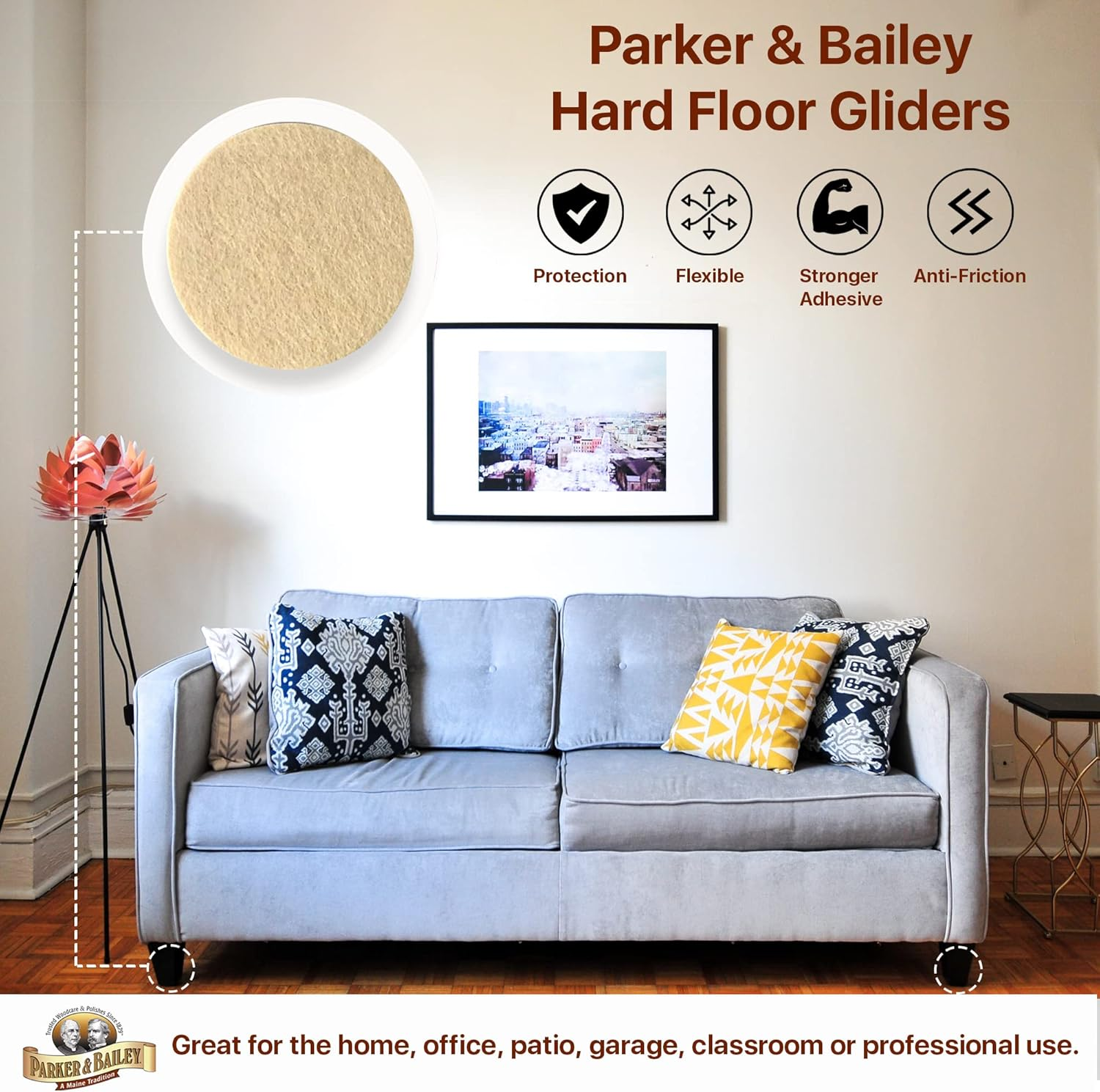 Parker and Bailey Hard Floor Glider (Pack of 4) image number 3