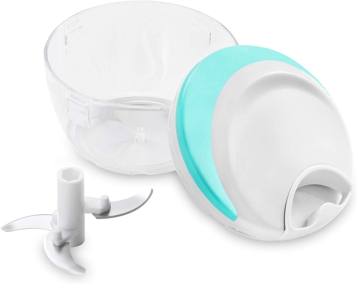 Manual Food Chopper, Vegetable Chopper Mincer Blender to Chop Fruits Vegetables Nuts Herbs Onions Garlics for Salsa Salad Pesto Coleslaw Puree image number 3