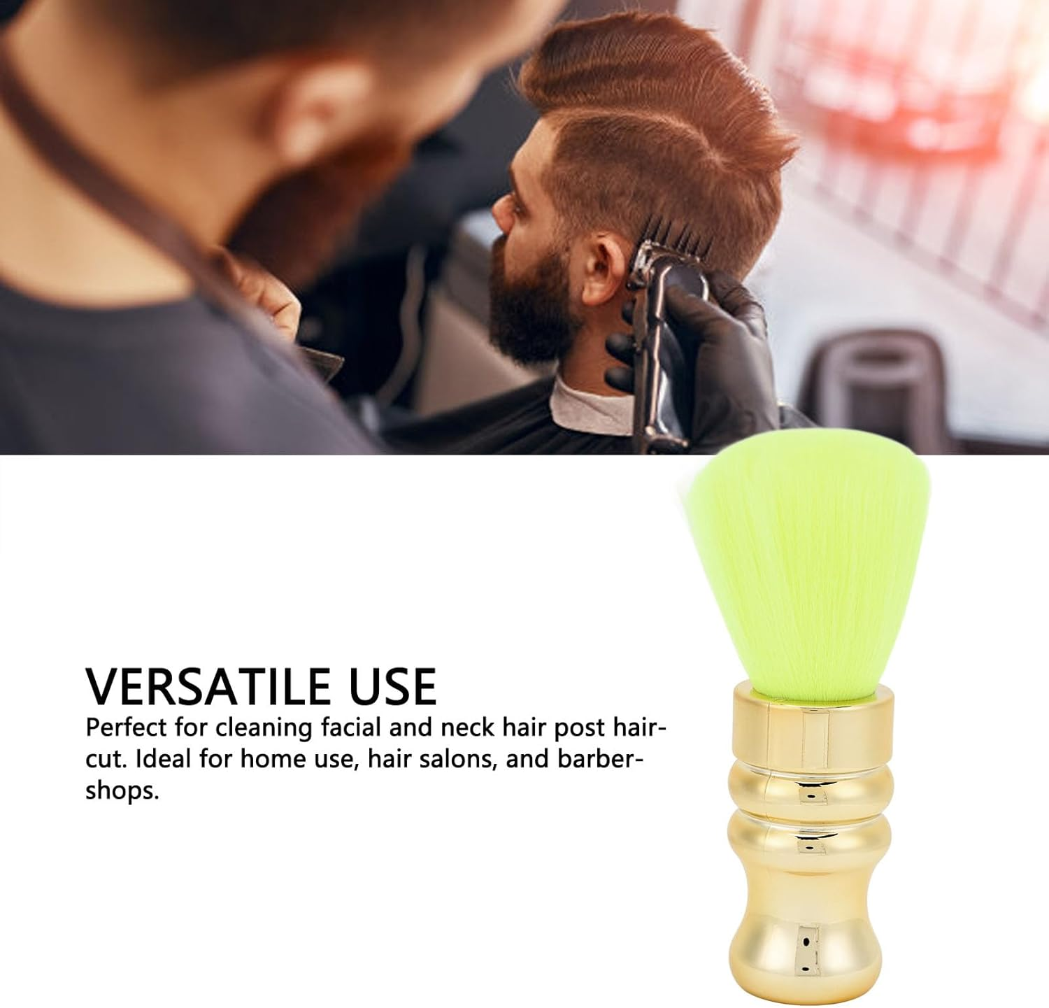 Barber Neck Hair Duster Brush, Soft Fibers Comfortable Grip Hair Cutting Cleaning Sweeping Duster Brush for Home, Hair Salon, and Barbershop image number 1
