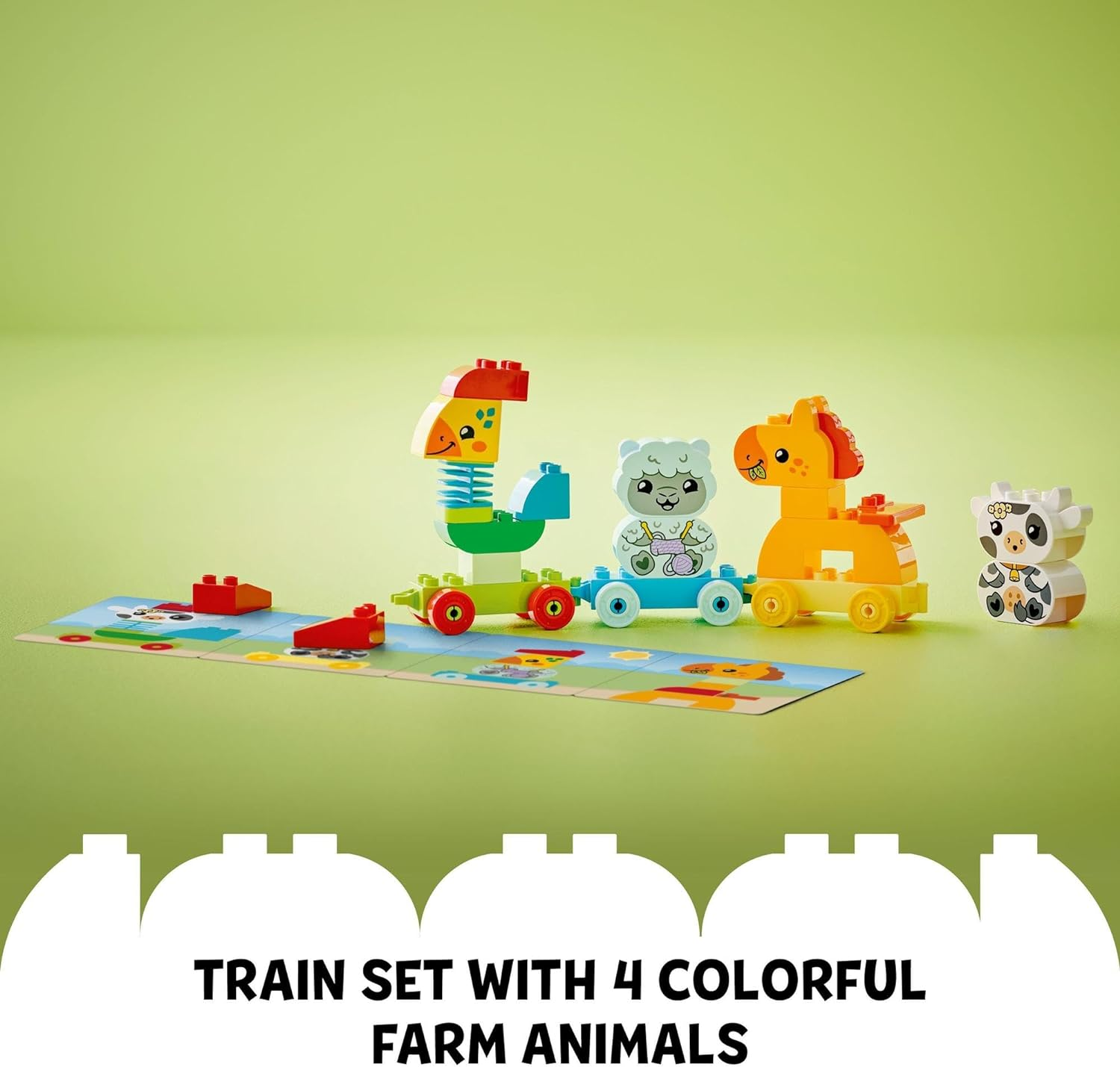 LEGO DUPLO My First Animal Train Toddler Toy for 18+ Month Boys and Girls, Learning Set with Rooster, Horse, and Cow Farm Animal Figures, Educational Kids or Baby Toy,Treat for Preschool 10412 image number 3