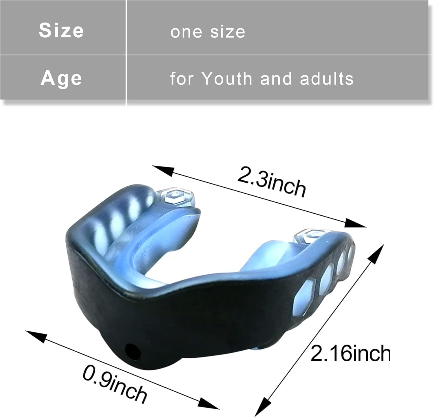 2Pcs Football Mouth Guard, Sports Mouth Guard Football Mouthpiece Youth Mouth Guards with Strap Mouthguards for Youth and Adult Athletes, Boxing, Lacrosse and Hockey image number 3