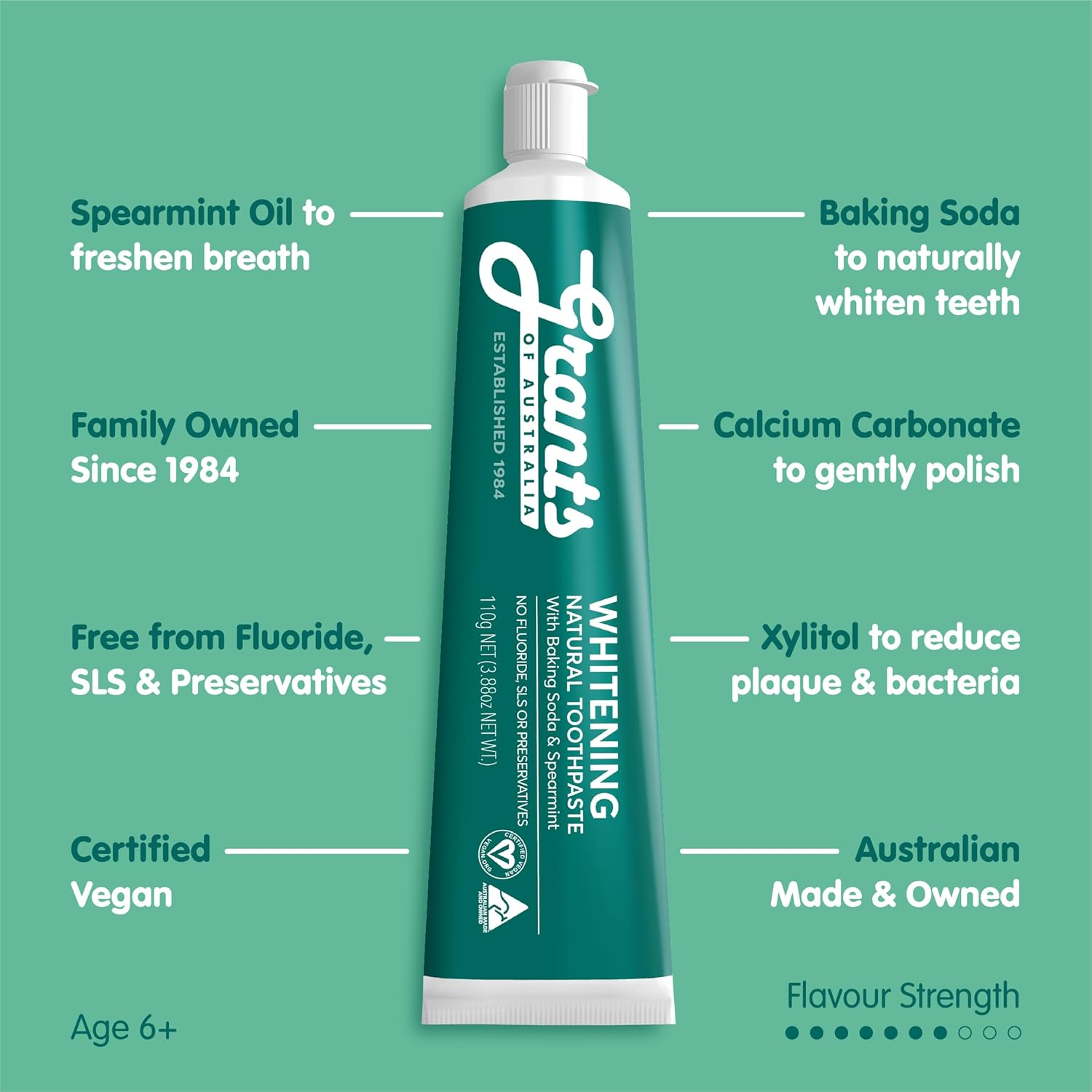Grants Whitening Toothpaste &ndash; Spearmint 110G