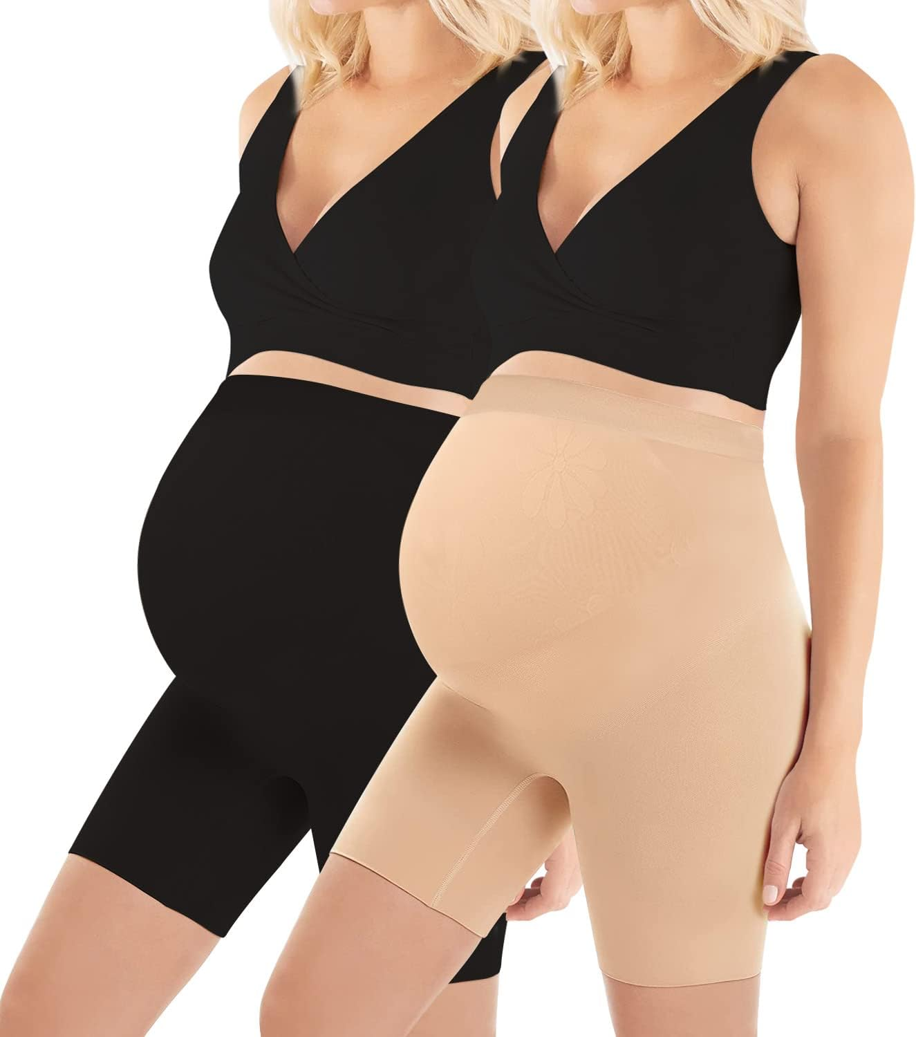 Womens Seamless Maternity Shapewear High Waist Mid-Thigh Pettipant Pregnancy Underwear for Belly Support