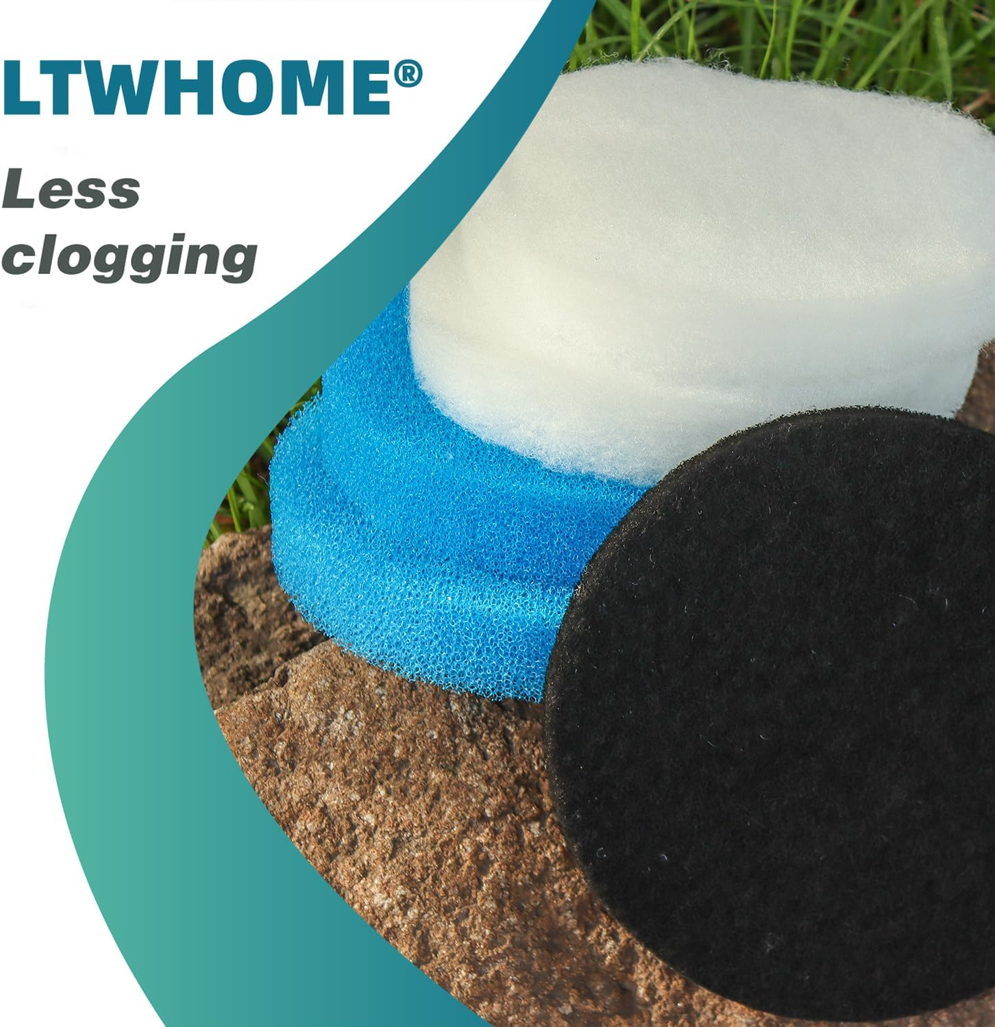 LTWHOME Value Pack of Carbon, Coarse and Fine Filter Pads Set - Suitable for Eheim Classic 2217/600 2616175 (Pack of 24) image number 5
