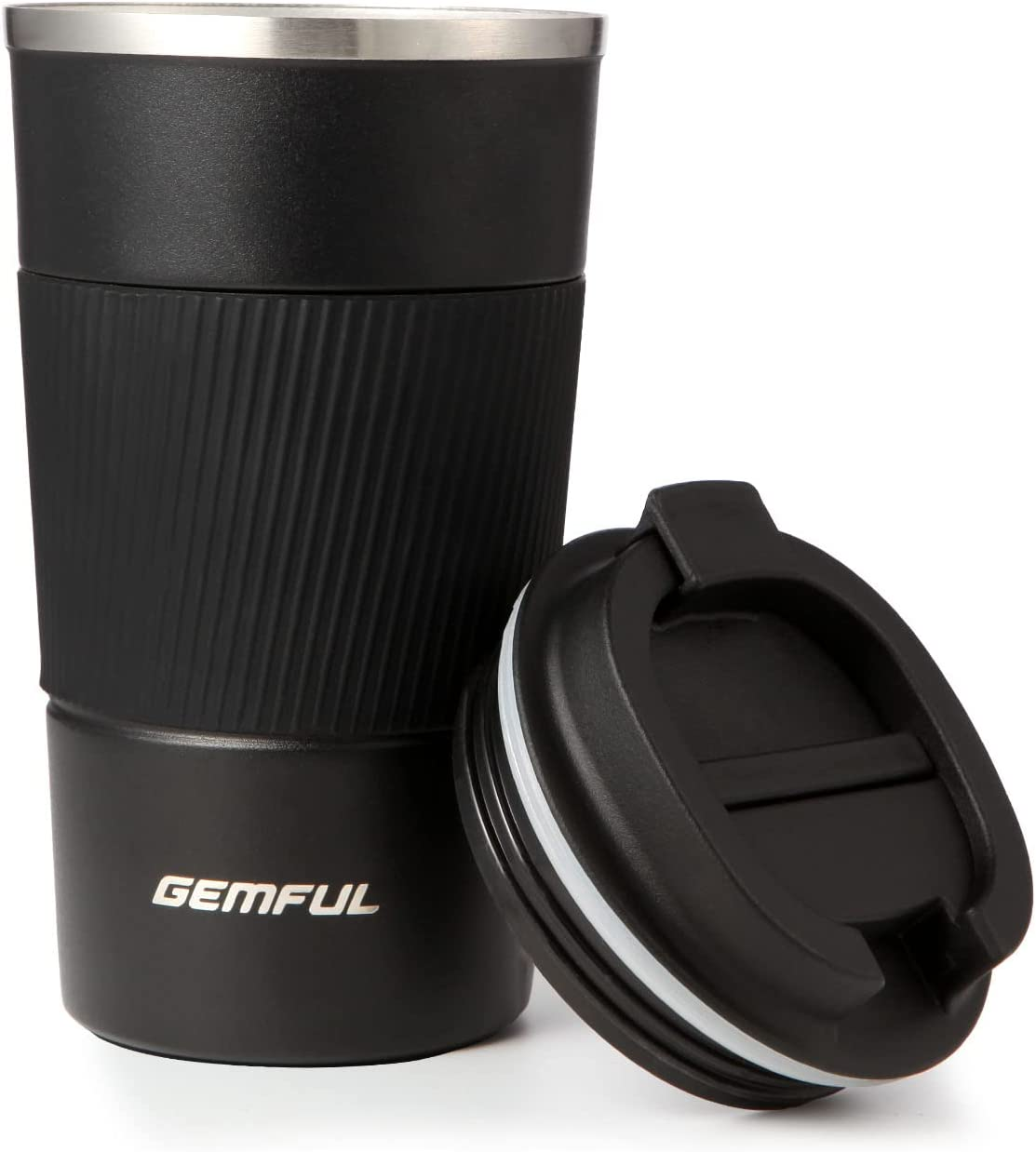 GEMFUL Travel Mug Stainless Steel Tumbler Double Vacuum Heat Insulation Coffee Cup for Cold and Hot Drinks 510Ml (2 Pack(Black+Blue))