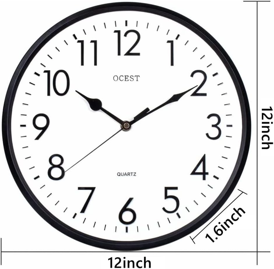 OCEST Garden Clocks Outdoor Waterproof, 12Inch Large Display Battery Operated Quartz Decorative Clock Silent Non-Ticking round Easy to Read for Pool Patio Bathroom Kitchen image number 6