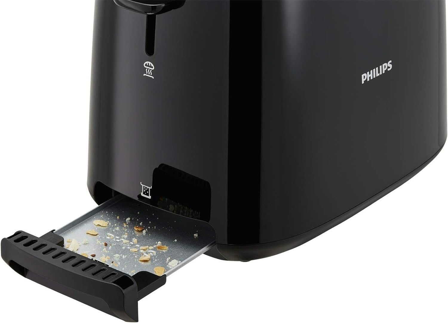 Philips Toaster - 2 Toast Slots, 8 Levels, Bun Attachment, Defrost Function, Lift Function, Automatic Shut-Off, Black (HD2581/90) - Black image number 6