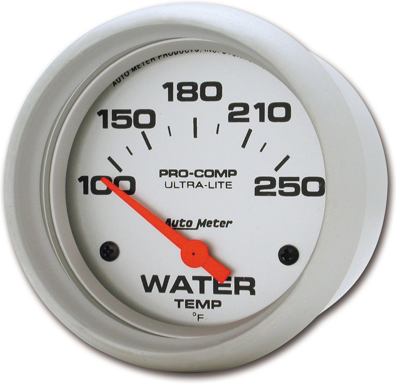 Autometer Gauge, Ultra-Lite, Water Temperature, 2 5/8 In., 100-250 Degrees F, Electrical, Each