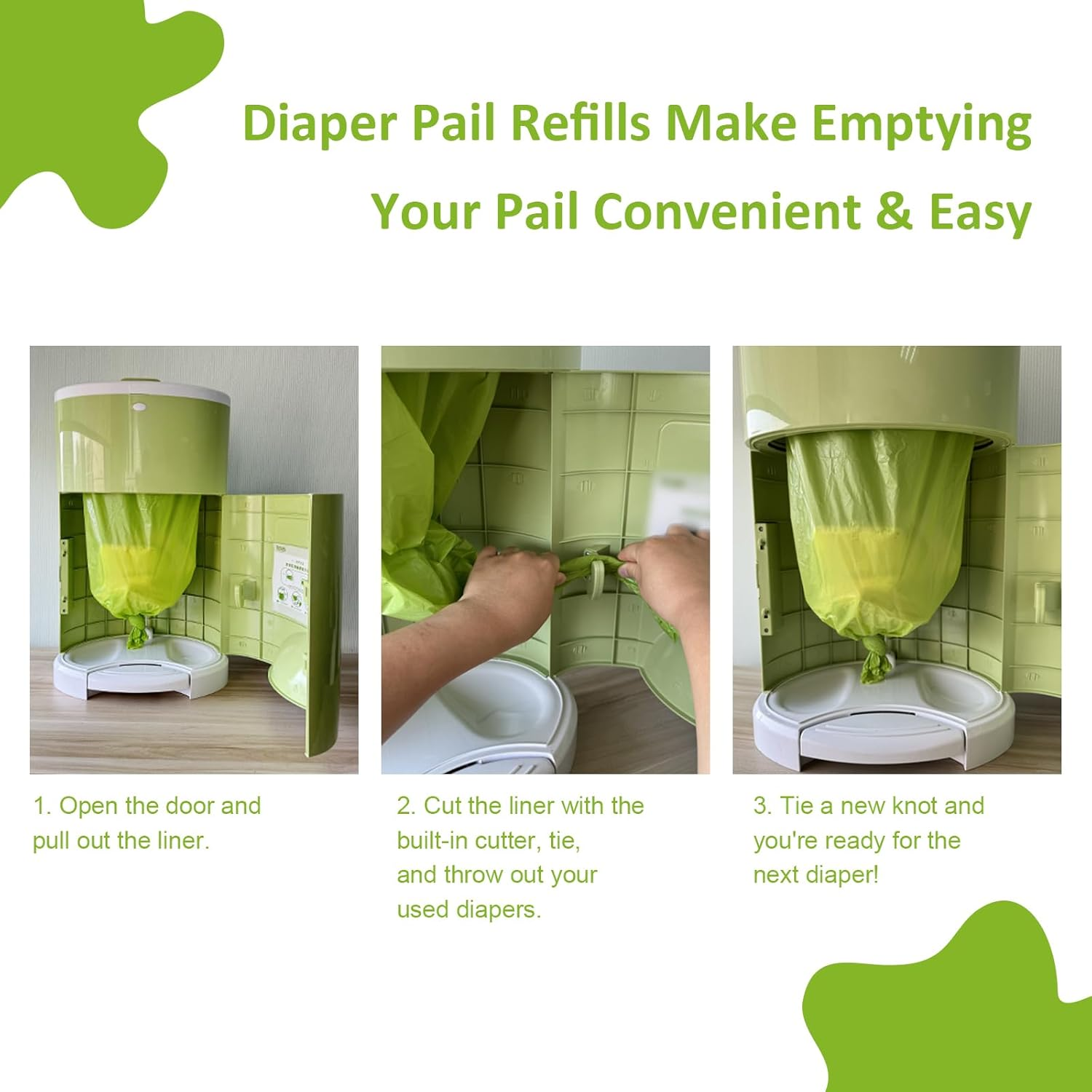 Refills Compatible with Dekor plus Diaper Pail Refills | 8 Pack | Disposable Diaper Pail Liners | Reinforced Thickness | Quick & Easy to Replace | Cherry Blossom Scented | Holds up to 4640 Diapers
