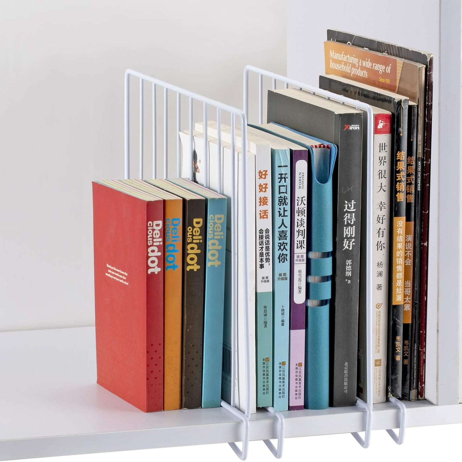 Kosiehouse Shelf Divider for Wood Closet, Sturdy Organizer Separator for Storage in Bedroom, Kitchen, Bathroom and Office Shelves, Easy Installation, Set of 8 (Set of 8) image number 1